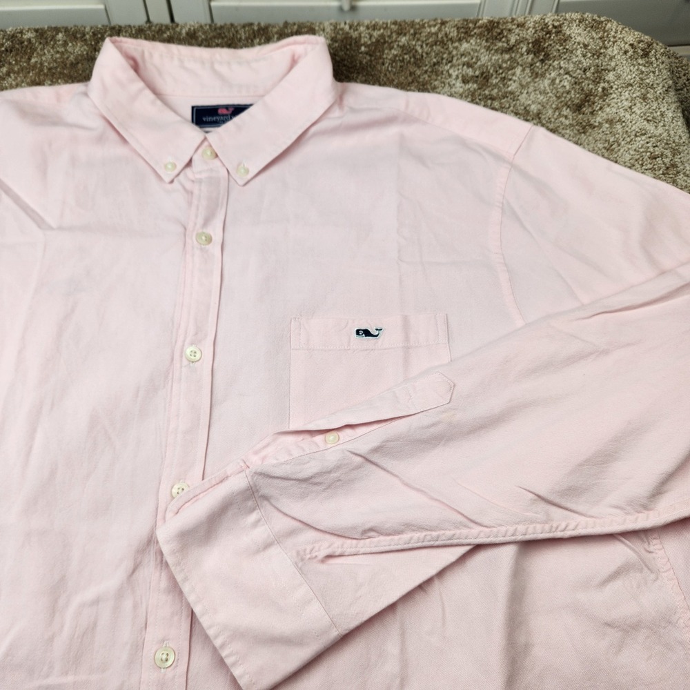 Vineyard Vines Men XXL Slim Fit Tucker Shirt Pink Long Sleeve Button Down Cotton